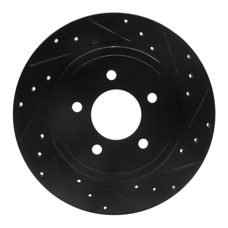 Ford Escape Brake Rotor (1) - Rear Right - R1 Concepts - Drilled & Slotted - Black - `05-`08